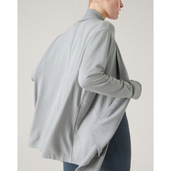 Athleta 2X Pranayama Restore Modal Wrap Storm Cloud Gray Sweater 2X - Picture 7 of 8